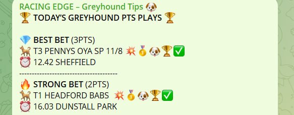 Today's Greyhound PTS Plays — Pennys Oya 11/8 (Sheffield) & Headford Babs (Dunstall Park)